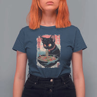 Japanese Inspo Ramen Cat Graphic T Shirt For Women Anime Manga Kawaii Otaku Urban Streetwear - Wonder Print Shop