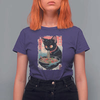 Japanese Inspo Ramen Cat Graphic T Shirt For Women Anime Manga Kawaii Otaku Urban Streetwear - Wonder Print Shop