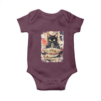 Ramen Noodles Black Cat Graphic Baby Onesie Kawaii Retro Japan Y2K Cats Manga Anime - Wonder Print Shop