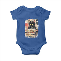 Ramen Noodles Black Cat Graphic Baby Onesie Kawaii Retro Japan Y2K Cats Manga Anime - Wonder Print Shop