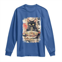 Ramen Noodles Black Cat Graphic Long Sleeve Shirt Kawaii Retro Japan Y2K Cats Manga Anime - Wonder Print Shop
