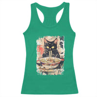 Ramen Noodles Black Cat Graphic Racerback Tank Top Kawaii Retro Japan Y2K Cats Manga Anime - Wonder Print Shop