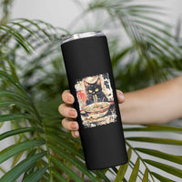 Ramen Noodles Black Cat Graphic Skinny Tumbler Kawaii Retro Japan Y2K Cats Manga Anime - Wonder Print Shop