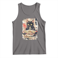 Ramen Noodles Black Cat Graphic Tank Top Kawaii Retro Japan Y2K Cats Manga Anime - Wonder Print Shop