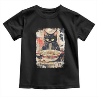 Ramen Noodles Black Cat Graphic Toddler T Shirt Kawaii Retro Japan Y2K Cats Manga Anime - Wonder Print Shop