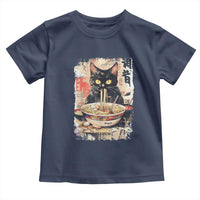 Ramen Noodles Black Cat Graphic Toddler T Shirt Kawaii Retro Japan Y2K Cats Manga Anime - Wonder Print Shop