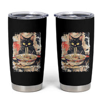 Ramen Noodles Black Cat Graphic Tumbler Cup Kawaii Retro Japan Y2K Cats Manga Anime - Wonder Print Shop