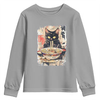 Ramen Noodles Black Cat Graphic Youth Sweatshirt Kawaii Retro Japan Y2K Cats Manga Anime - Wonder Print Shop