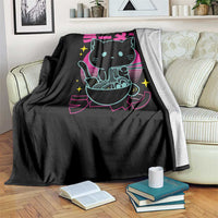 Kawaii Ramen Cat Throw Blanket Retro Japanese Noodles Lover Anime Aesthetic - Wonder Print Shop
