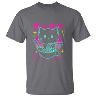 Kawaii Ramen Cat T Shirt Retro Japanese Noodles Lover Anime Aesthetic - Wonder Print Shop