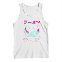 Kawaii Ramen Cat Tank Top Retro Japanese Noodles Lover Anime Aesthetic - Wonder Print Shop
