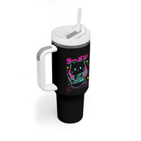 Kawaii Ramen Cat Tumbler With Handle Retro Japanese Noodles Lover Anime Aesthetic - Wonder Print Shop