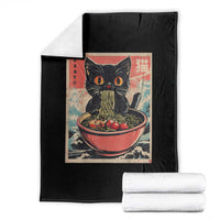 Cat Ramen Japanese Inspo Graphic Throw Blanket Funny Kawaii Cat Anime Gifts - Wonder Print Shop