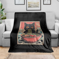 Cat Ramen Japanese Inspo Graphic Throw Blanket Funny Kawaii Cat Anime Gifts - Wonder Print Shop