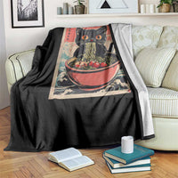 Cat Ramen Japanese Inspo Graphic Throw Blanket Funny Kawaii Cat Anime Gifts - Wonder Print Shop