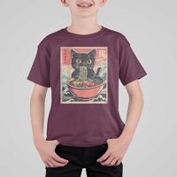 Cat Ramen Japanese Inspo Graphic T Shirt For Kid Funny Kawaii Cat Anime Gifts - Wonder Print Shop