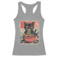 Cat Ramen Japanese Inspo Graphic Racerback Tank Top Funny Kawaii Cat Anime Gifts - Wonder Print Shop