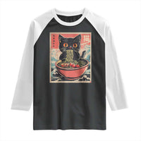 Cat Ramen Japanese Inspo Graphic Raglan Shirt Funny Kawaii Cat Anime Gifts - Wonder Print Shop