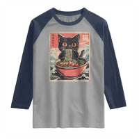 Cat Ramen Japanese Inspo Graphic Raglan Shirt Funny Kawaii Cat Anime Gifts - Wonder Print Shop