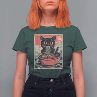 Cat Ramen Japanese Inspo Graphic T Shirt For Women Funny Kawaii Cat Anime Gifts - Wonder Print Shop