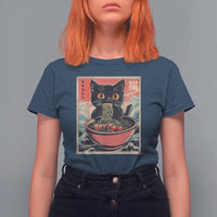 Cat Ramen Japanese Inspo Graphic T Shirt For Women Funny Kawaii Cat Anime Gifts - Wonder Print Shop