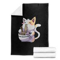 Ramen Cat Kawaii Throw Blanket Anime Japanese Neko Cute Graphic - Wonder Print Shop