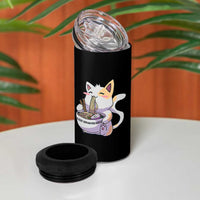 Ramen Cat Kawaii 4 in 1 Can Cooler Tumbler Anime Japanese Neko Cute Graphic - Wonder Print Shop