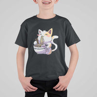 Ramen Cat Kawaii T Shirt For Kid Anime Japanese Neko Cute Graphic - Wonder Print Shop