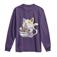 Ramen Cat Kawaii Long Sleeve Shirt Anime Japanese Neko Cute Graphic - Wonder Print Shop