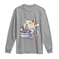 Ramen Cat Kawaii Long Sleeve Shirt Anime Japanese Neko Cute Graphic - Wonder Print Shop