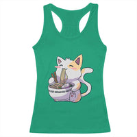 Ramen Cat Kawaii Racerback Tank Top Anime Japanese Neko Cute Graphic - Wonder Print Shop