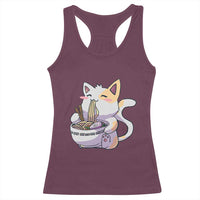 Ramen Cat Kawaii Racerback Tank Top Anime Japanese Neko Cute Graphic - Wonder Print Shop