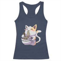 Ramen Cat Kawaii Racerback Tank Top Anime Japanese Neko Cute Graphic - Wonder Print Shop