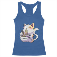 Ramen Cat Kawaii Racerback Tank Top Anime Japanese Neko Cute Graphic - Wonder Print Shop