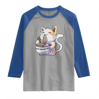 Ramen Cat Kawaii Raglan Shirt Anime Japanese Neko Cute Graphic - Wonder Print Shop