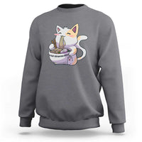 Ramen Cat Kawaii Sweatshirt Anime Japanese Neko Cute Graphic - Wonder Print Shop