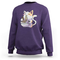 Ramen Cat Kawaii Sweatshirt Anime Japanese Neko Cute Graphic - Wonder Print Shop