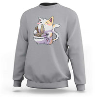 Ramen Cat Kawaii Sweatshirt Anime Japanese Neko Cute Graphic - Wonder Print Shop
