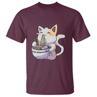 Ramen Cat Kawaii T Shirt Anime Japanese Neko Cute Graphic - Wonder Print Shop