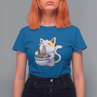 Ramen Cat Kawaii T Shirt For Women Anime Japanese Neko Cute Graphic - Wonder Print Shop