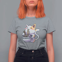 Ramen Cat Kawaii T Shirt For Women Anime Japanese Neko Cute Graphic - Wonder Print Shop