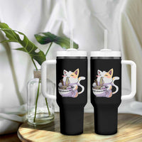 Ramen Cat Kawaii Tumbler With Handle Anime Japanese Neko Cute Graphic - Wonder Print Shop