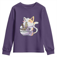 Ramen Cat Kawaii Youth Sweatshirt Anime Japanese Neko Cute Graphic - Wonder Print Shop