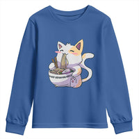 Ramen Cat Kawaii Youth Sweatshirt Anime Japanese Neko Cute Graphic - Wonder Print Shop