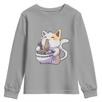 Ramen Cat Kawaii Youth Sweatshirt Anime Japanese Neko Cute Graphic - Wonder Print Shop