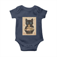 Vintage Kawaii Cat Ramen Graphic Baby Onesie Retro Japanese Anime Inspo - Wonder Print Shop