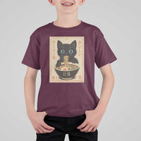 Vintage Kawaii Cat Ramen Graphic T Shirt For Kid Retro Japanese Anime Inspo - Wonder Print Shop
