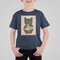 Vintage Kawaii Cat Ramen Graphic T Shirt For Kid Retro Japanese Anime Inspo - Wonder Print Shop