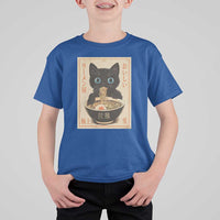 Vintage Kawaii Cat Ramen Graphic T Shirt For Kid Retro Japanese Anime Inspo - Wonder Print Shop
