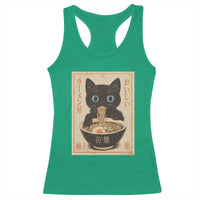 Vintage Kawaii Cat Ramen Graphic Racerback Tank Top Retro Japanese Anime Inspo - Wonder Print Shop
